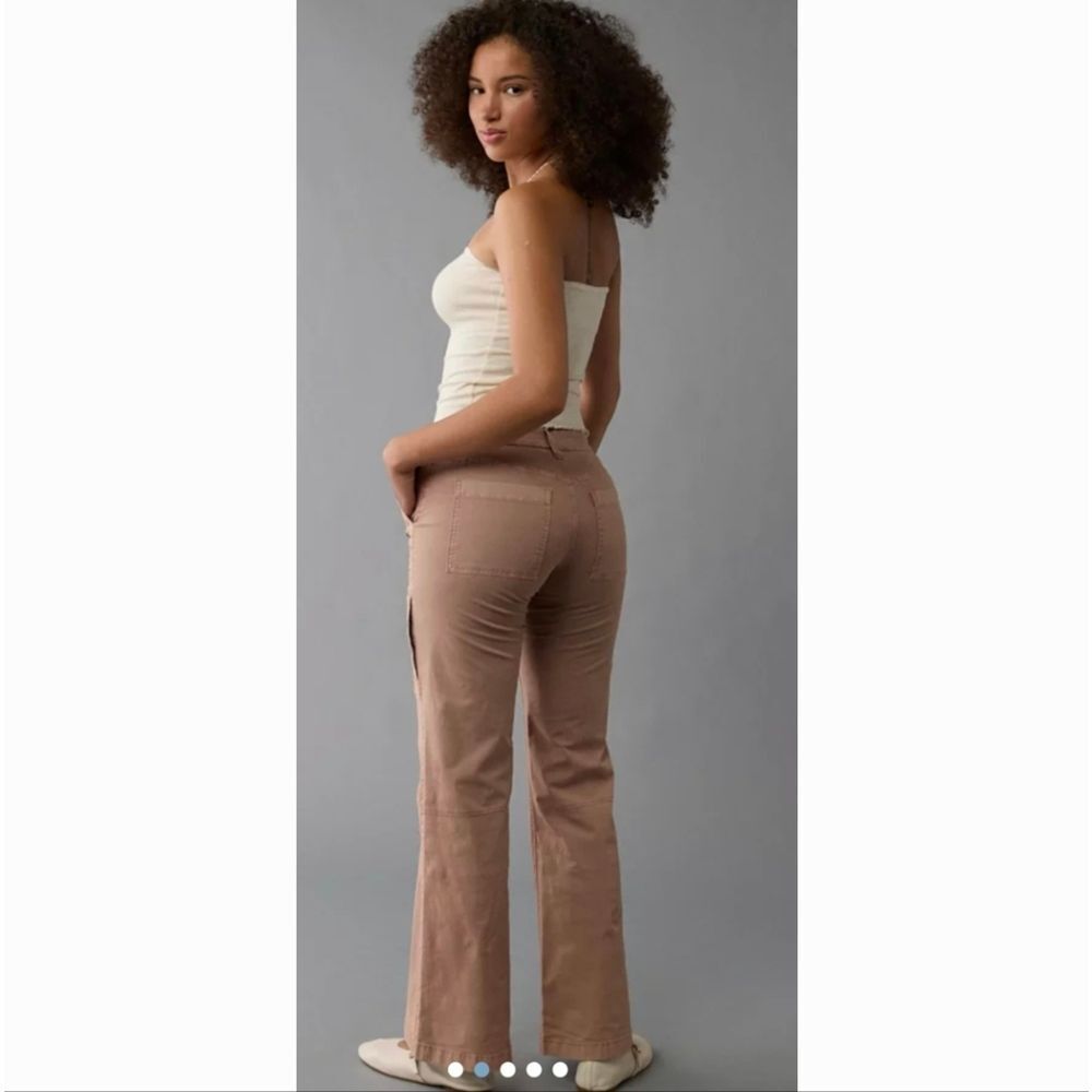American Eagle Outfitters Snappy Stretch Curvy Low Rise Baggy Flare Pant Sz 16 - Picture 3 of 13